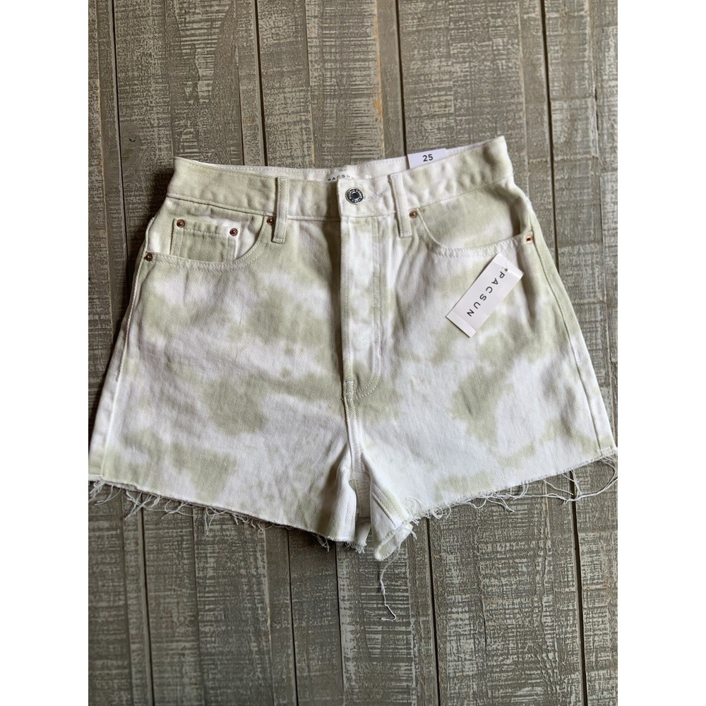 PACSUN NWT Ultra High Rise Vintage Shorts Jean Cutoff‎ Raw Hem Denim Women's 25